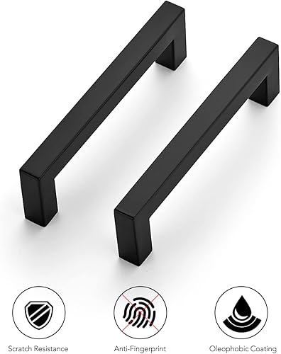 Vista 178 de Ravinte Paquete de 20 manijas cuadradas de gabinete de cocina de 18 pulgadas, color negro mate, tiradores de cajón negros, manijas de gabinete