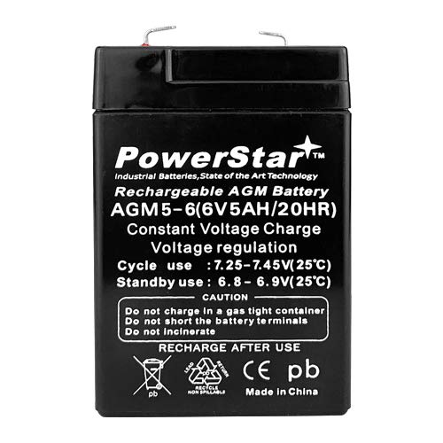 2Pack 6V 5Ah (Sla) Rechargeable Battery For Alarms, Atv's And Motorcycle #TOP1