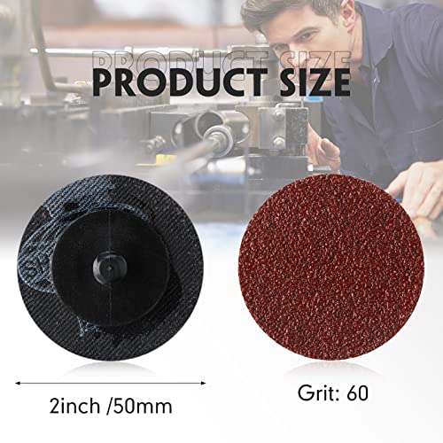 150 Pieces Roll Lock Sanding Discs Set 2 Inch Die Grinder Disc Surface Conditioning Disc Mini Aluminum Oxide Coated Disc For Surface Prep Polish Burr Finish Rust Paint Removal Red (60 Grit) #TOP1
