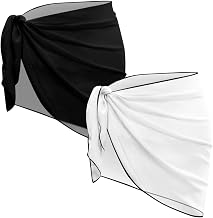 Women's 2 Piece Cover Ups for Swimwear Sheer Chiffon Bathing Suit Cover Up Soft Comfortable Sarong Wraps for Women