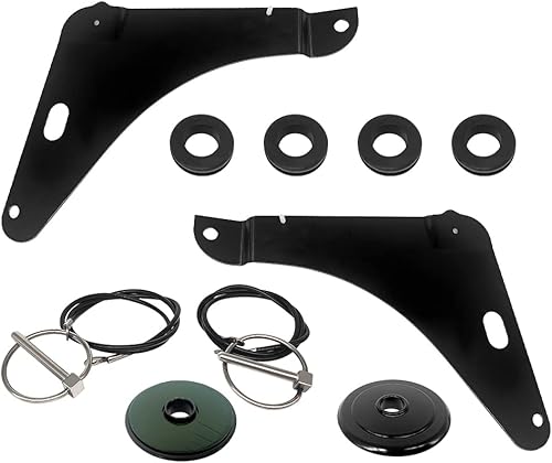Miniatura 6 de MADAT Kit de pasador de capó para Dodge Challenger 2008-2016 Espads de acero inoxidable negro reemplazar 82214260AC 82214260 82214260AB