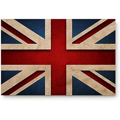YOKOU Doormat Entry Rug Welcome Mats Union Jack Indoor Anti-Slip Rubber Back Low-Profile Floor Rug for Front Door Kitchen, 20x32in Cover