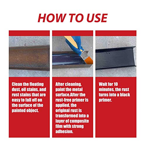 Water-Based Metal Rust Remover, Rust Converter Water Based Metallic Paint, Multifunctional Car Metallic Paint, Rust Inhibitor For Metal With Brush, Car Chassis Derusting, Rust Preventive Coating (1Pc) #TOP3