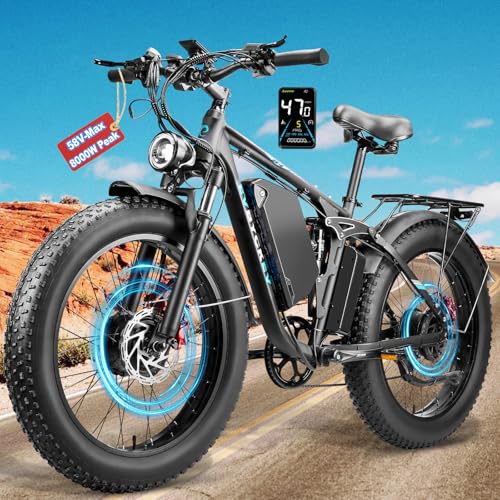 9000W Peak Electric Bike,58V Max-Output Dual Motor Ebike for Adults,