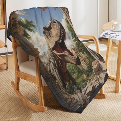 Manta de franela de dinosaurios para cama o sofá en noches frías 8