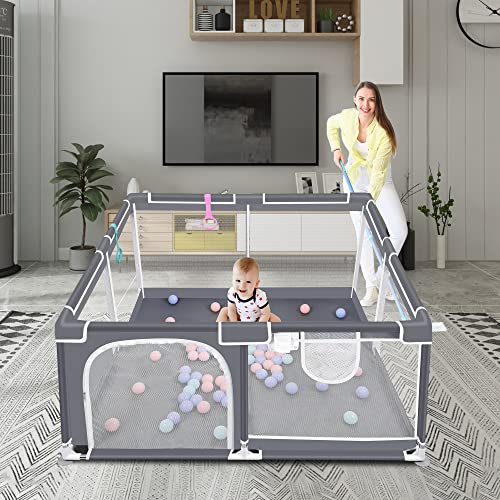 Baby-Playpen-Baby-Playard-Playpen-for-Babies-Indoor-Outdoor-Kids-Activity-Center-with-Anti-Slip-Base-Sturdy-Safety-Play-Yard-with-Soft-Breathable-MeshGrey
