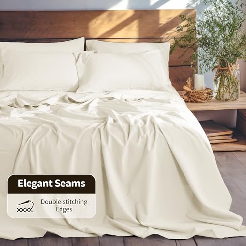 Image of LBRO2M 100% French Pure Linen Sheet Set 6Pcs, 16 inch Deep Pocket Full Size
