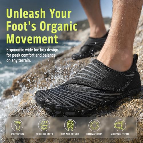 Image of Hike Barefoot Shoes Womens Men,Unisex Barefoot Water Shoes Breathable, Anti-Slip Hiking Footwear for Athletic Wide Toe Shoe Footwear for Hiking, Walking, Running, Yoga, and Water Sports