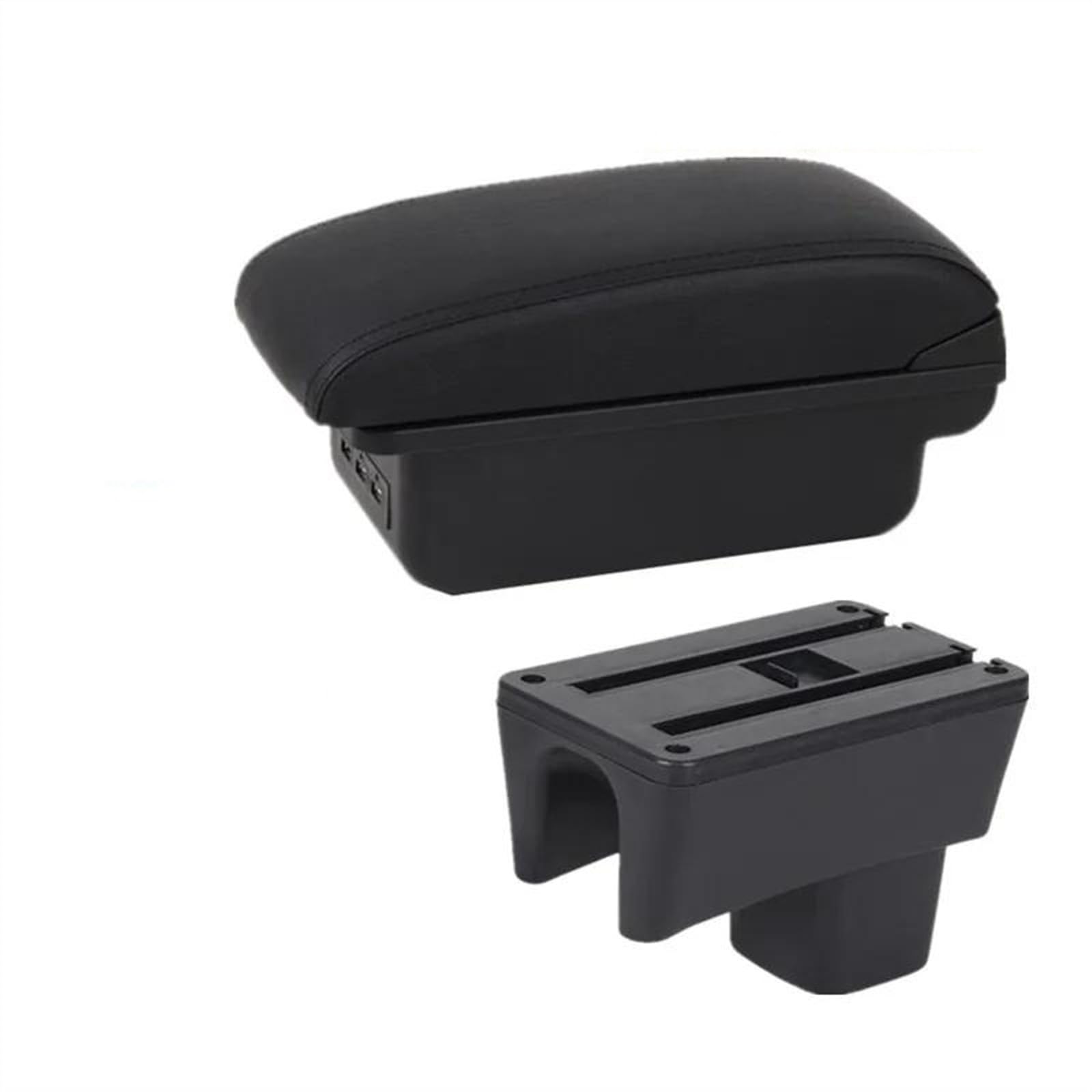 NOHEEU Car Armrest Storage Box Dedicated Retrofit Interior Accessories For Swift 2005-2024(B2 Black line 3USB)
