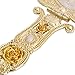 Nerien Antique Mirror Comb Set Vintage Metal Handheld Makeup Mirror with a Comb Russian Style Embossed Rose Hand Mirror Travel Portable Foldable Mirror Decorative Tabletop Stand Mirror Gold-1