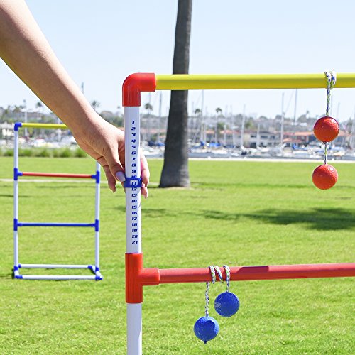 GoSports Premium Ladder Toss Outdoor Game Set with 6 Bolo Balls, Travel Carrying Case and Score Trackers
