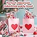 Valentine's Candy 24 Heart Rainbow Lollipops Individually Wrapped, 50 Heart Candy Bracelets with Heart Shaped Candy Beads and Pendant Bundle