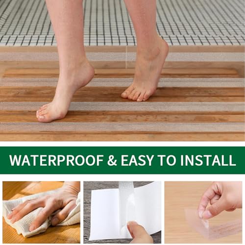 Image of Clear Anti Slip Tape for Stairs & Bathtubs, 4 inch x35FT Non-Skid Transparent Grip Tape - Soft PVC Safety Traction for Bare Feet, Pool Decks, Boats, Shower Floors