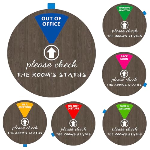 Image of Privacy Door Sign, Do Not Disturb /Come in Welcome /Out of Office /in a Meeting /Back Soon /Working Remotely Sign, That Lets Others Know Whether You're Available Or Not For Office (6inch,Dark Brown)