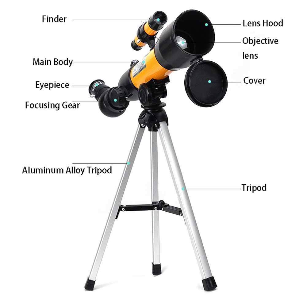 Telescopio astronómico Refractor Espacial con trípode súper liviano, telescopios monoculares, telescopio Espacial monocular al Aire Libre para Principiantes y niños