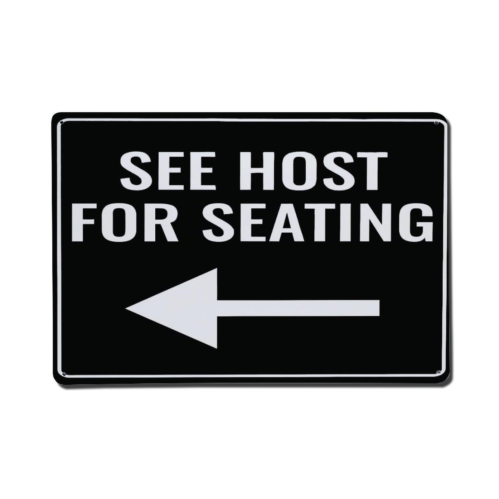See Host For Seating Left Arrow Restaurant Sign Vintage Aluminium Metal Sign, Retro Wall Decor for Home, Bar, Garage & Farmhouse 20x30cm