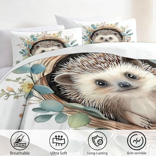 Parure de lit microfibre avec fermeture éclair pour lit simple motif animaux