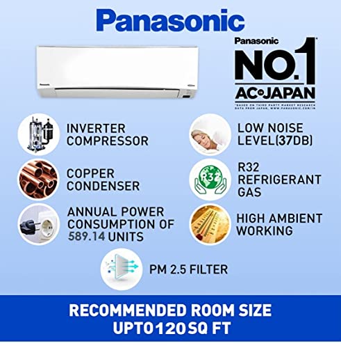 Image of Panasonic 1 Ton 5 Star Wi-Fi Inverter Split Air Conditioner (White)