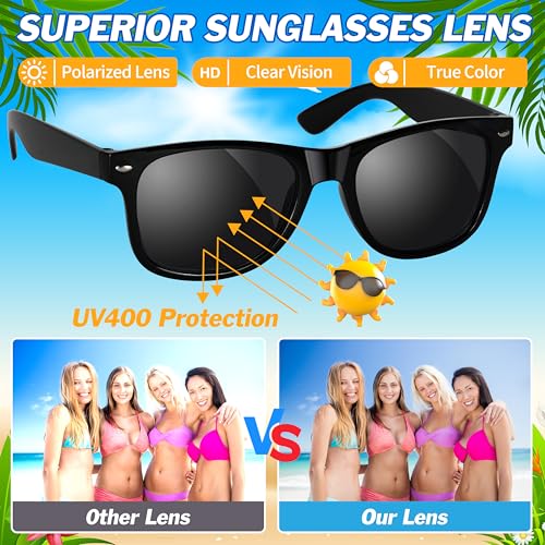Palonu Black Sunglasses Bulk, Sunglasses with UV Protection for Summer Beach Party Supplies Birthday Gift Outdoor Activities4