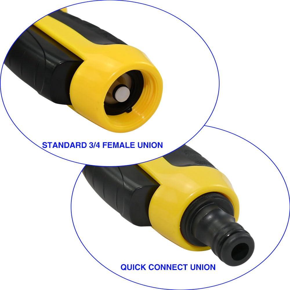 Armo® Wielofunkcyjny pistolet natryskowy do węża ogrodowego z 8 trybami regulacji, wbudowany dozownik mydła do mycia samochodu, ogrodnictwa, trawnika, roślin, zwierząt domowych (żółty)