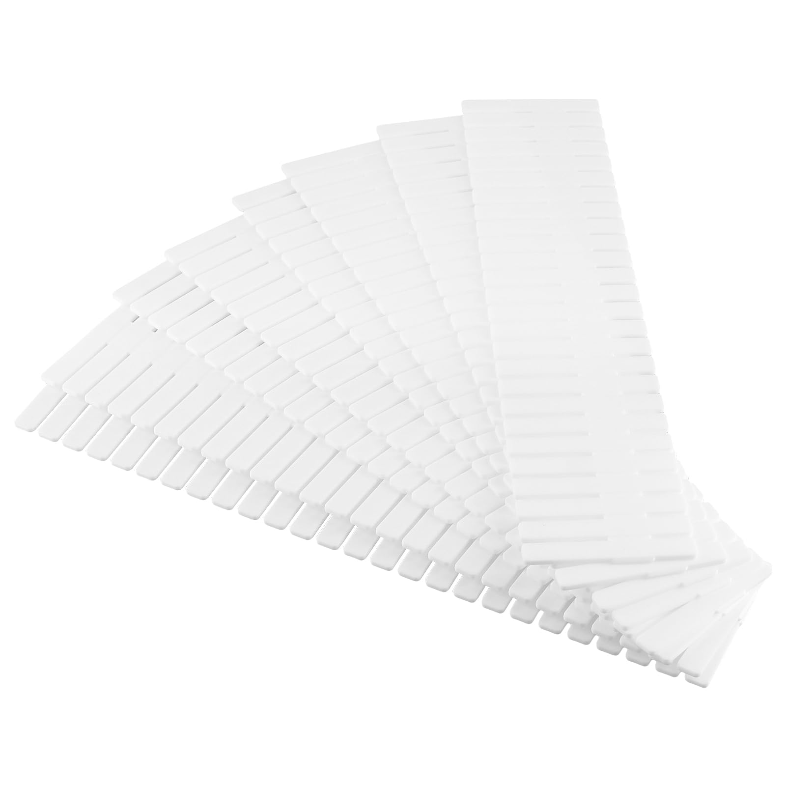 48 divisori per cassetti, bianco, 32 x 7 cm, separatore per cassetti, organizer per cassetti, in plastica, per calze, biancheria intima, cosmetici, camera da letto, ufficio