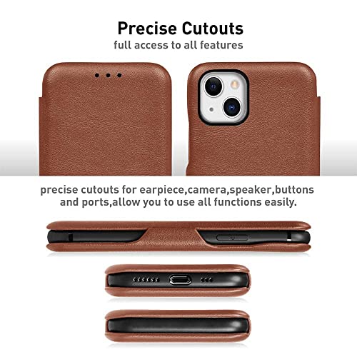 Image of Premium Vegan Leather Phone Cover with Card Slot - Slim, Durable, Privacy Protection, Kickstand Function, Elegant Flip Wallet Cases Compatible for Samsung S25 Ultra (Brown)