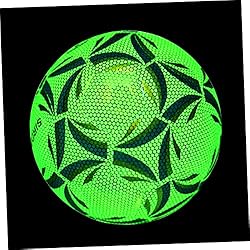 BCOATH 1Pc Fútbol LED Iluminar Principiante Fluorescente Pelota De Fútbol Niño Fútbol Resplandor Pelota De Fútbol Verde Pelota De Fútbol PU Entrenamiento De Fútbol Fútbol Bolas Creativas