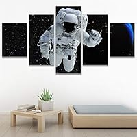 SIGNWIN 5 Panel Canvas Wall Art Modern Art Astronomy & Space Contemporary Cosmic Dramatic Mixed Media Multicolor for Home Decorations Ready to Hang - 60