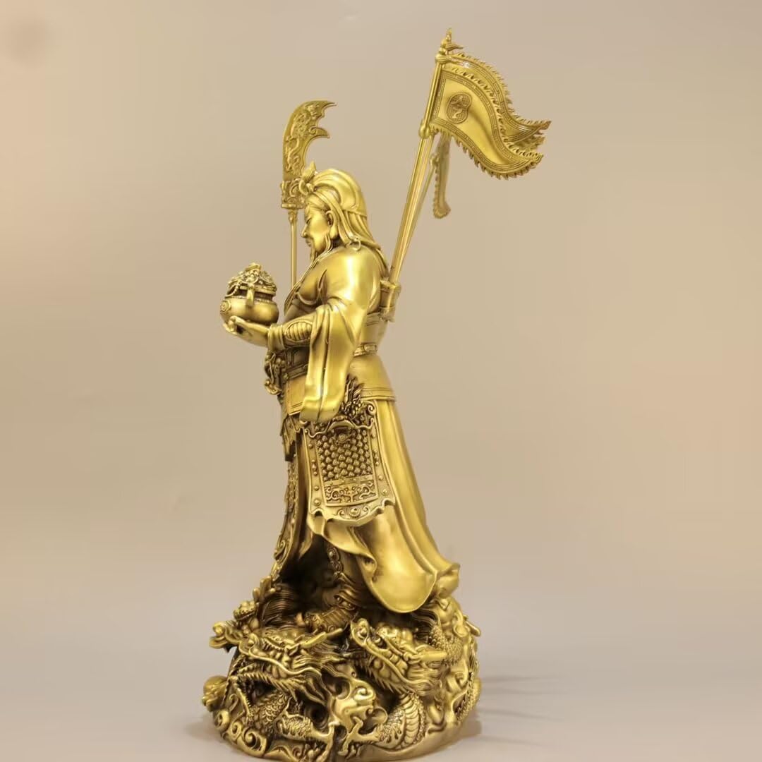 Estatua de Bronce de Guan Gong, Tienda de decoración del Dios marcial de la Riqueza, Suministros para el hogar de la Empresa (1 * 45 * 40 * 88 cm)