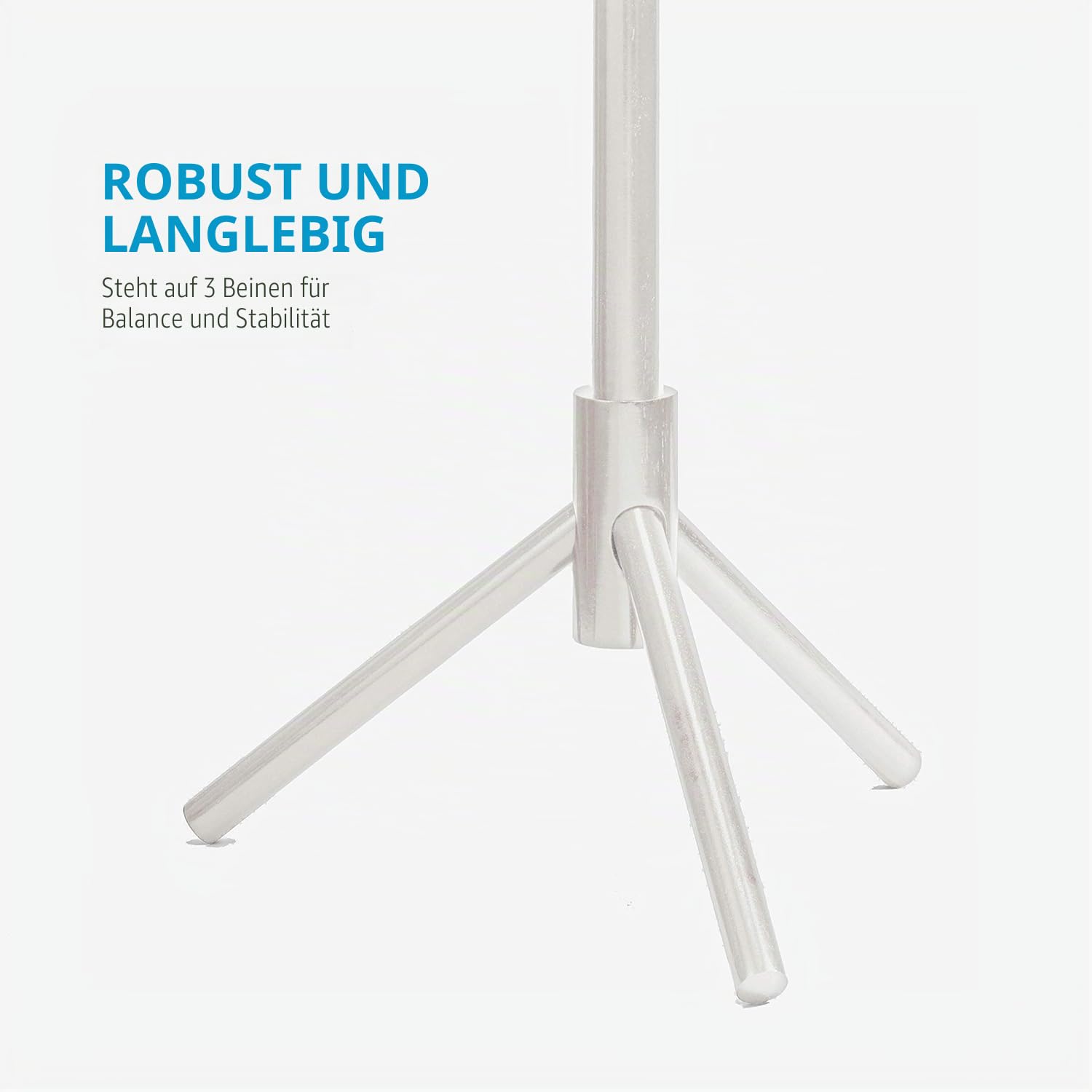 Garderobenständer, Kleiderständer aus Massivholz, mit 6 Haken und 3 verstellbaren Größen, Garderobe in Baumform, für Schlafzimmer, Flur, Eingang, Büro, für Hüte, Mäntel, (Weiß