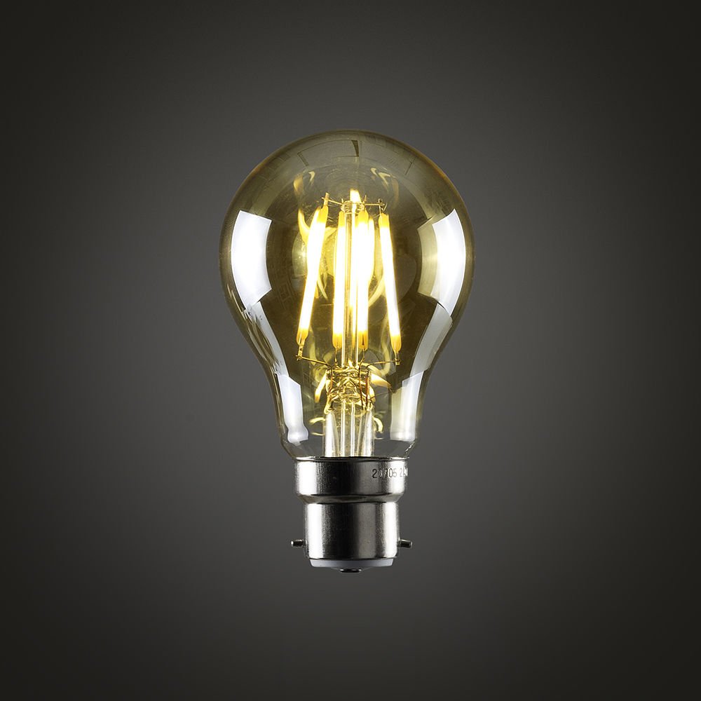 Bombillas de filamento industrial vintage con bombillas LED, jaula de ardilla Edison A+, 4w Bc B22 Ambere Gls, 3