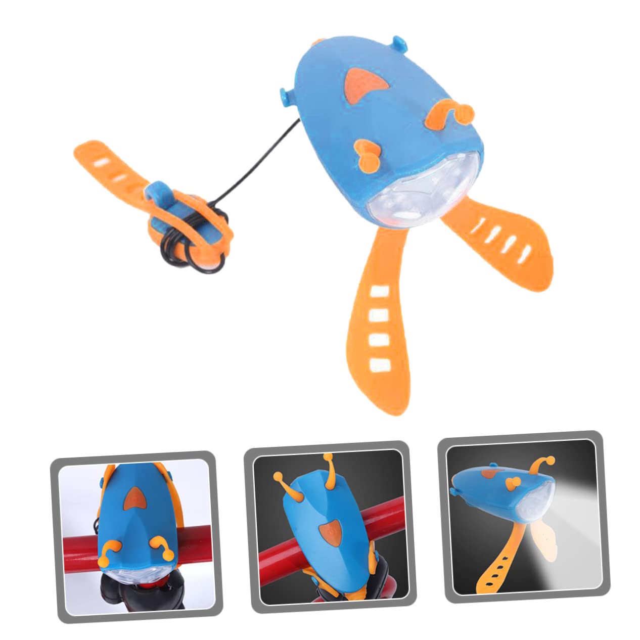 Sosoport 3pezzi Fanalino Anteriore per Bicicletta Kids con Luce LED e Tromba Accessorio per Bici Ragazzo Ragazza Ricaricabile Via USB Sicurezza e Divertimento per Passeggiate Notturne