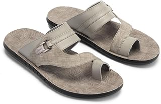 شبشب جلد بنعل طبي للرجال - 41 رمادي 703