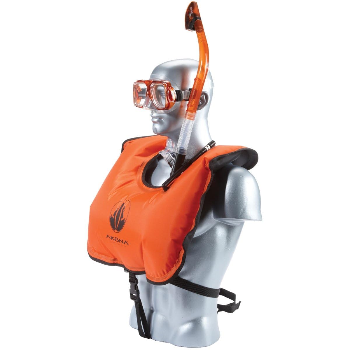 Akona Hi-viz Snorkel Vest with Oral Inflator, Orange