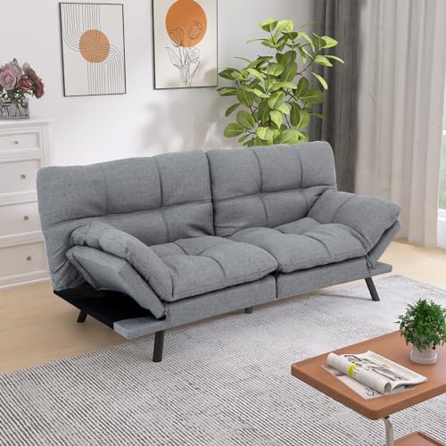 Hcore Sleeper Bed CouchMemory Foam Futon Sofa Sofabed Classics Grey
