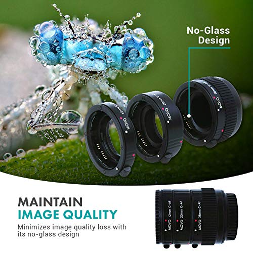 Movo Photo Af Macro Extension Tube Set For Canon Eos Dslr Camera With 12Mm, 20Mm & 36Mm Tubes (Economy Mount) #TOP3