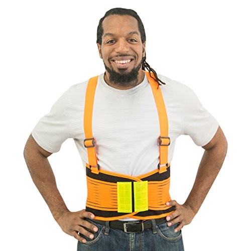 JORESTECH High Visibility Back Support Belt with Reflective Strips (XL)