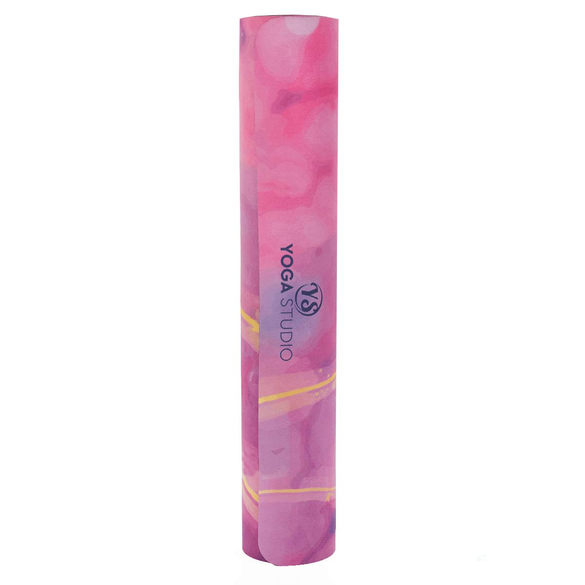 Yoga Studio Tapis de yoga en microfibre et daim végétalien – 183 cm x 60 cm, 4 mm Tapis de yoga en caoutchouc naturel pour yoga électrique, yoga chaud, tapis de yoga sans silicone (marbre rose)