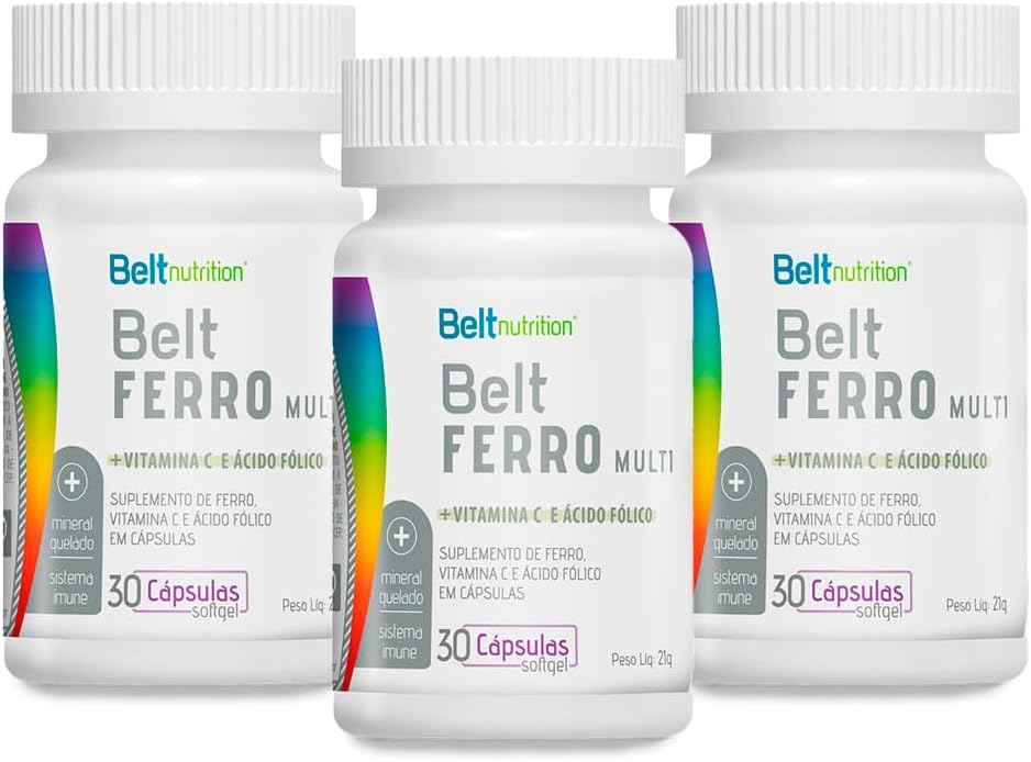 3x Multivitamínico Belt Ferro Com Vitamina C Ácido Fólico – Belt Nutrition