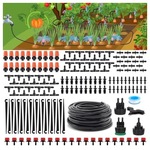 Flantor Garden Irrigation System, 1/4" Blank Distribution Tubing Watering Drip Kit/DIY Saving Water Automatic Irrigation Equipment Set for Garden Greenhouse, Flower Bed,Patio,Lawn