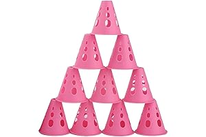 10 Pack Pink Roller Skating Cones