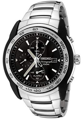 Seiko ZCR[ Men's SNAB95 NmOt Black Dial XeXX`[ Alarm Watch jp Y rv isAj