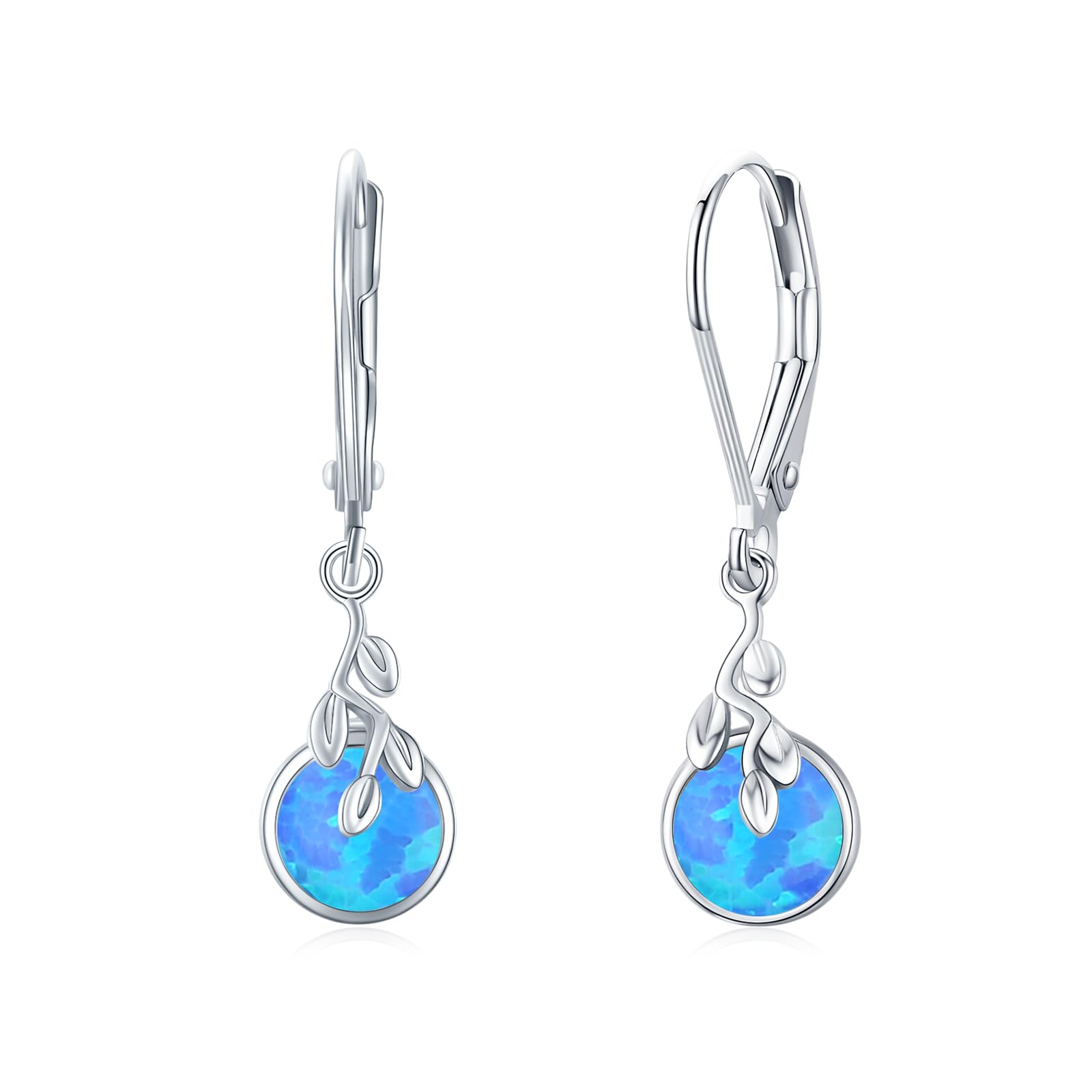 REDSUN Mondstein Tropfen Ohrringe 925 Sterling Silber Damen Keltischer Schmuck Leverback Mondstein/Türkis/Opal Hypoallergen Elegante Hängende Ohrringe Geschenk für Freundin Frau Mutter Geburtstag
