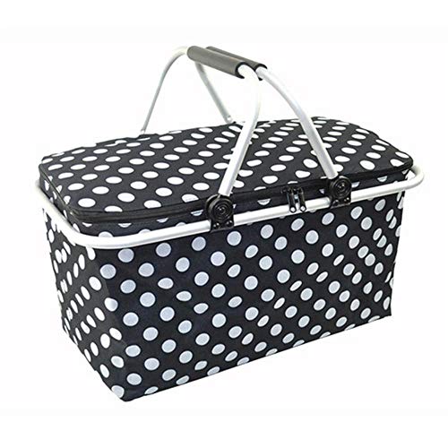 CTOBB Grand sac isotherme pliable pour pique-nique, panier à provisions isotherme pour le transport de sacs à main, noir Cover