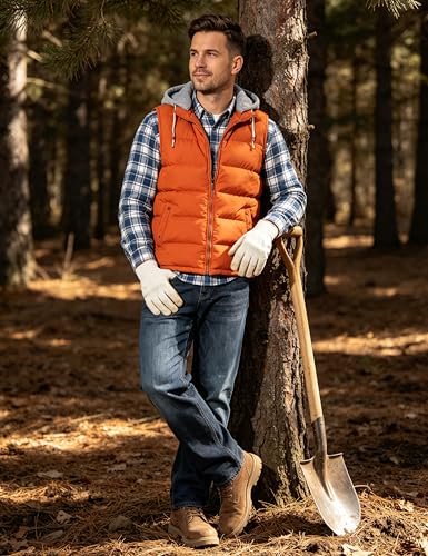 Image of ZSHOW Men's Puffer Vest Removable Hooded Vest Outdoor Winter Vest