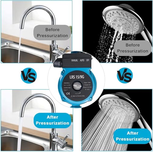 Heißwasser-Umwälzpumpe LRS15/9G, Umwälzpumpe für Heizung, 120 W, Umwälzpumpe für den Haushalt, maximale Höhe 9 m, mit Handschuhen Gekufa