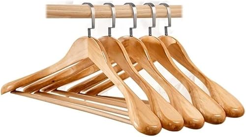 HCZKIUJY 5 Pack Hanger Durable Wood Hangers For Clothes Non Slip Coat Hangers Strong Wardrobe Hanger hangers for clothes non slip