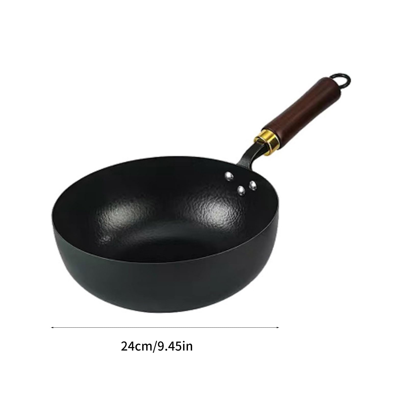 XAGMODSHN Padella professionale in acciaio carbonio con fondo da 24 cm per riscaldamento rapido, soffritto e preparazione dei pasti in famiglia, padelle con finiture lisce