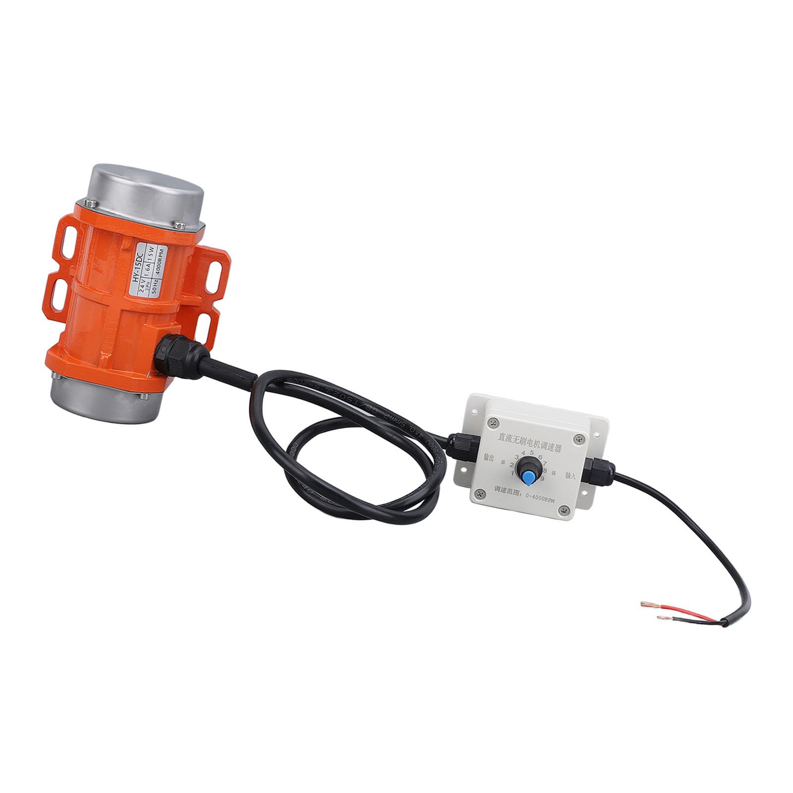 Motore vibrante senza spazzole DC24V, motore vibratore per calcestruzzo, velocità regolabile 4000 giri/min con IP65, mini vibratore elettrico per calcestruzzo per costruzioni, (15 W)