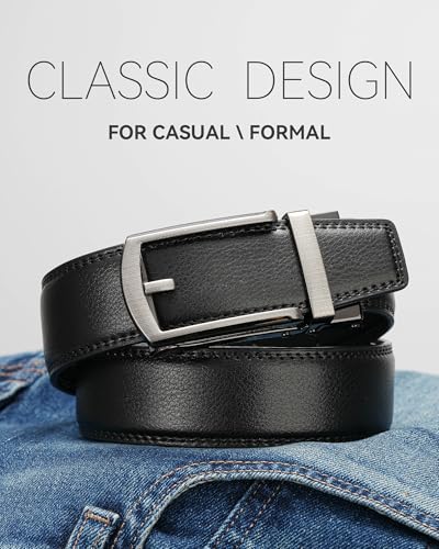 Image of MILORDE Men's Leather Ratchet Belt - 35mm - Customizable Fit